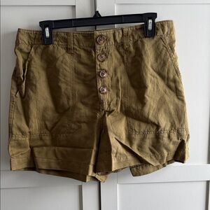 Women's brownish-green Button-Up Shorts
